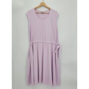 New COS Womens Belted A-Line Jersey Knit Midi Dress Dusty Pink Size Small